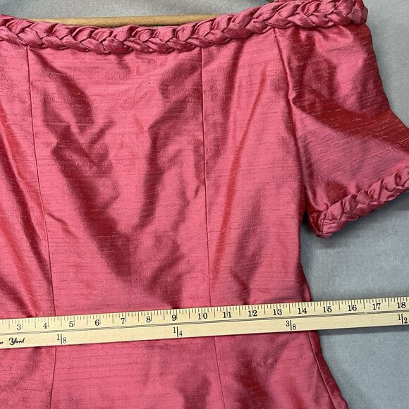 100% Raw Silk Barbie Core‎ VTG Watters & Watters 2-piece 80's pink formal dress - Picture 11 of 14